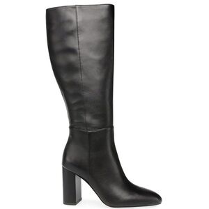 Steve Madden Ninny Women's Black Leather Block Heel Knee High Boots Size 11